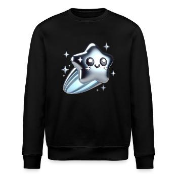 Kawaii Glossy Shooting Star - Stanley/Stella ROLLER Unisex Organic Sweatshirt - black - Front - Nik (191cm)