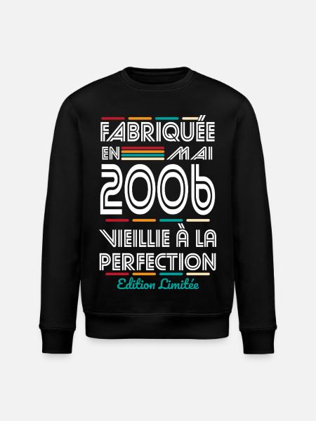 20th Anniversary - Made in May 2006 - Stanley/Stella ROLLER Unisex Organic Sweatshirt - black