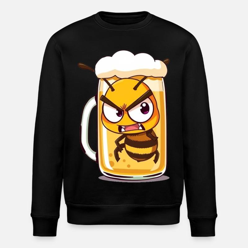 Biene im Bierglas - Stanley/Stella Unisex Bio-Sweatshirt ROLLER - Schwarz