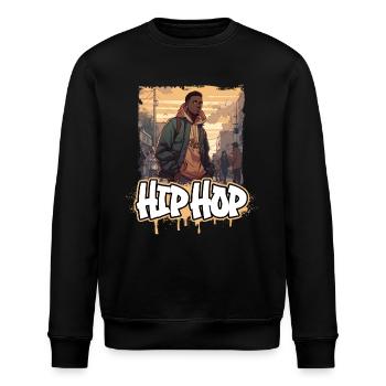 Rap & Hip Hop Musik Album Cover 2 - Anime Shirt - Stanley/Stella Unisex Bio-Sweatshirt ROLLER - Schwarz - Vorne - Nik (191cm)