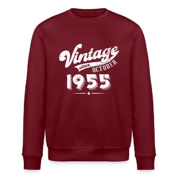 Millésime depuis Octobre 1955 Cadeau d’anniversaire - Sweat bio ROLLER Stanley/Stella Unisexe - bordeaux - Devant - Nik (191cm)