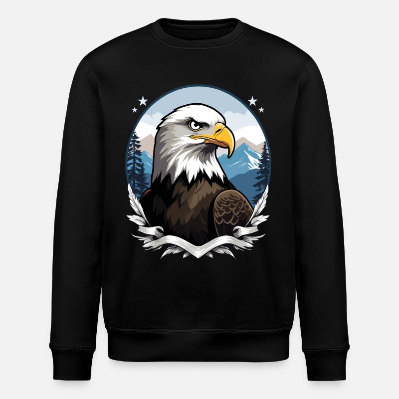 Pygargue à tête blanche - Sweat bio ROLLER Stanley/Stella Unisexe - noir