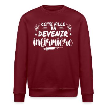 This girl is going to be a nurse - Stanley/Stella ROLLER Unisex Organic Sweatshirt - burgundy - Front - Nik (191cm)