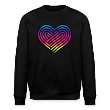 Cœur arc-en-ciel Homosexualité Amour LGBT - Sweat bio ROLLER Stanley/Stella Unisexe - noir - Devant - Nik (191cm)
