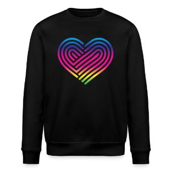Rainbow Heart Homosexuality LGBT Love - Stanley/Stella ROLLER Unisex Organic Sweatshirt - black - Front - Nik (191cm)