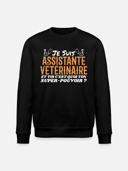 Assistent | Tierarzt | Geschenk | Superkraft - Stanley/Stella Unisex Bio-Sweatshirt ROLLER - Schwarz