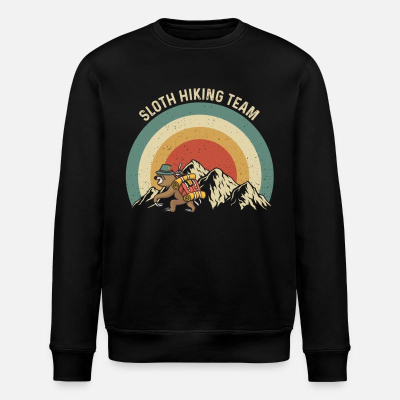 Sloth Hiking Team - Stanley/Stella ROLLER Unisex Organic Sweatshirt - black