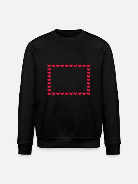 Cadre rectangulaire boîte coeur personnalisable rouge - Sweat bio ROLLER Stanley/Stella Unisexe - noir