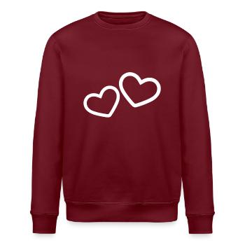 Deux cœurs blancs - Sweat bio ROLLER Stanley/Stella Unisexe - bordeaux - Devant - Nik (191cm)