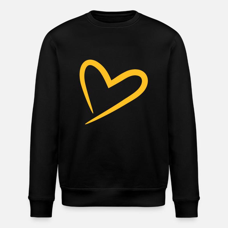 Coeur moderne en jaune - Sweat bio ROLLER Stanley/Stella Unisexe - noir