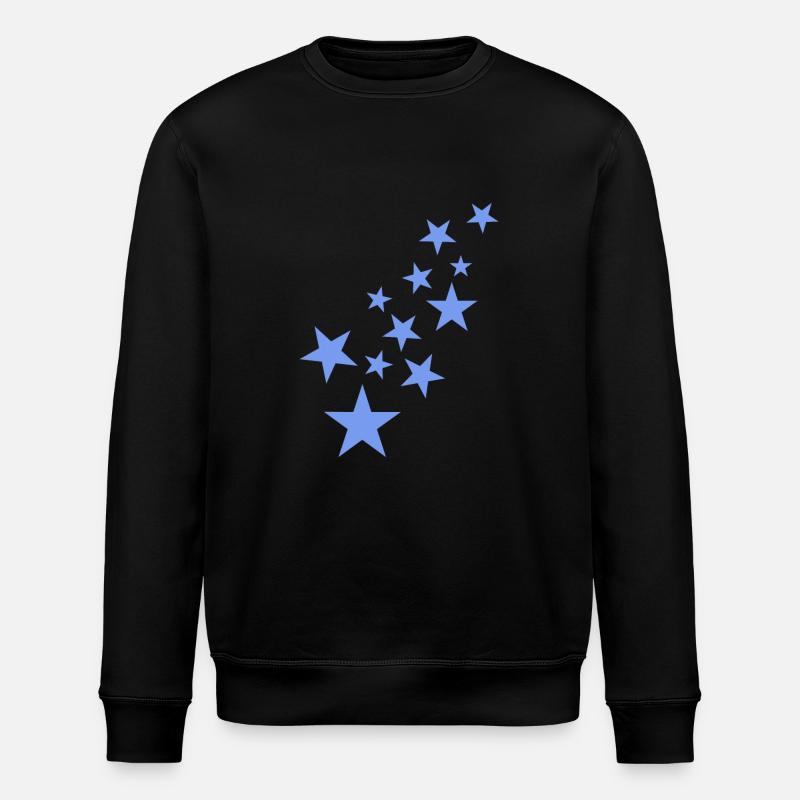 Star asterisk pattern blue - Stanley/Stella ROLLER Unisex Organic Sweatshirt - black