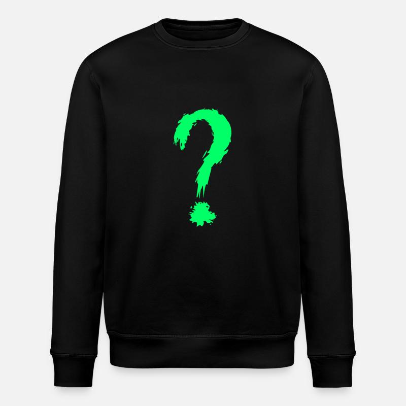 Fragezeichen Grün - Stanley/Stella Unisex Bio-Sweatshirt ROLLER - Schwarz