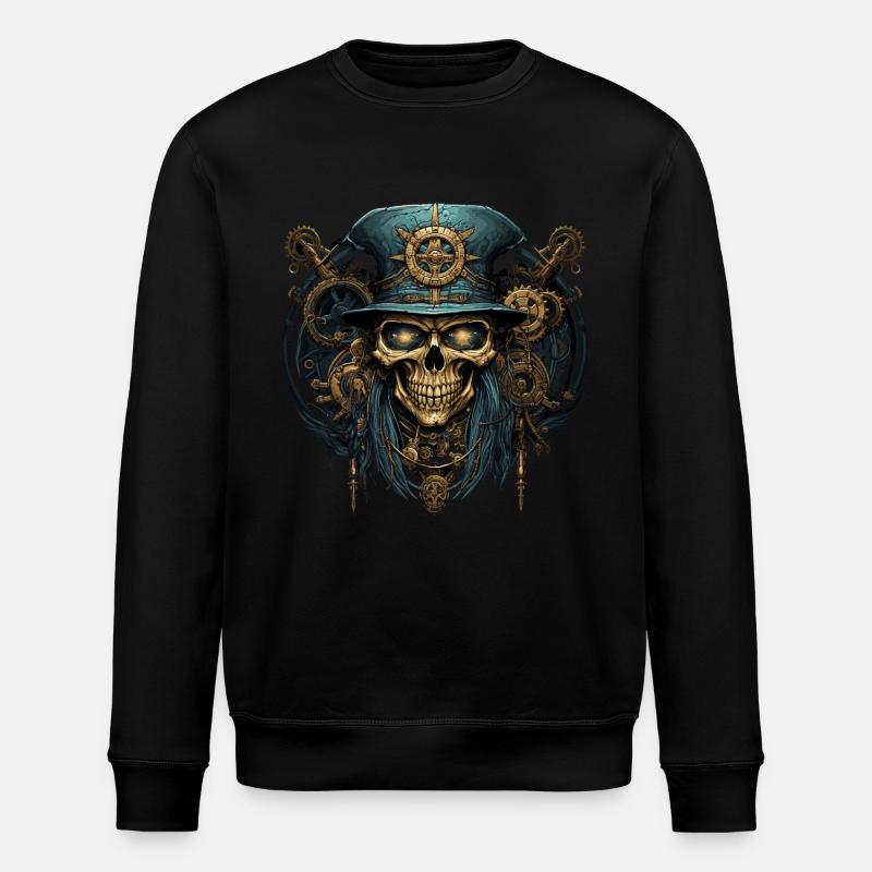 Crâne de zombie Steampunk - Sweat bio ROLLER Stanley/Stella Unisexe - noir