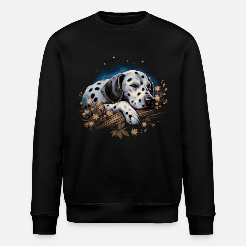 Sleeping Dalmatian - Stanley/Stella ROLLER Unisex Organic Sweatshirt - black