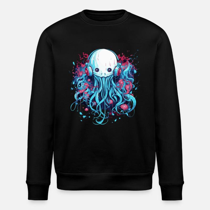 Méduse avec casque - Sweat bio ROLLER Stanley/Stella Unisexe - noir