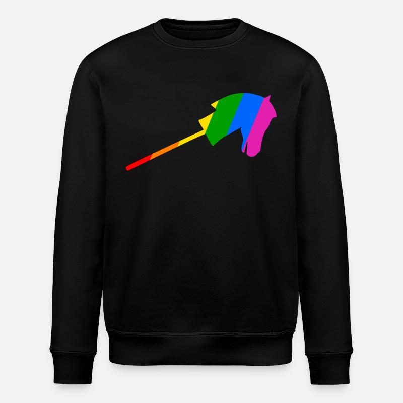Stockpferdreiten im Regenbogen - Stanley/Stella Unisex Bio-Sweatshirt ROLLER - Schwarz