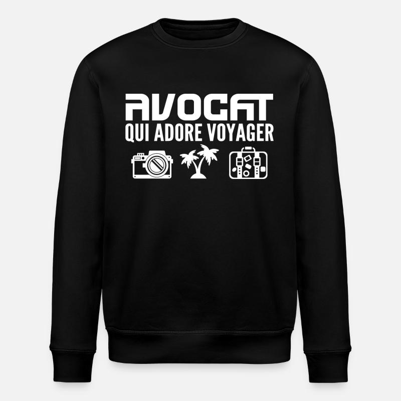 Voyageurs & Avocats : Passion & Découverte - Sweat bio ROLLER Stanley/Stella Unisexe - noir