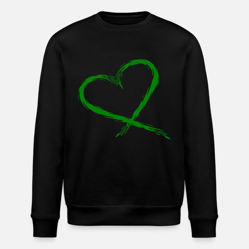 Heart design vector - Stanley/Stella ROLLER Unisex Organic Sweatshirt - black