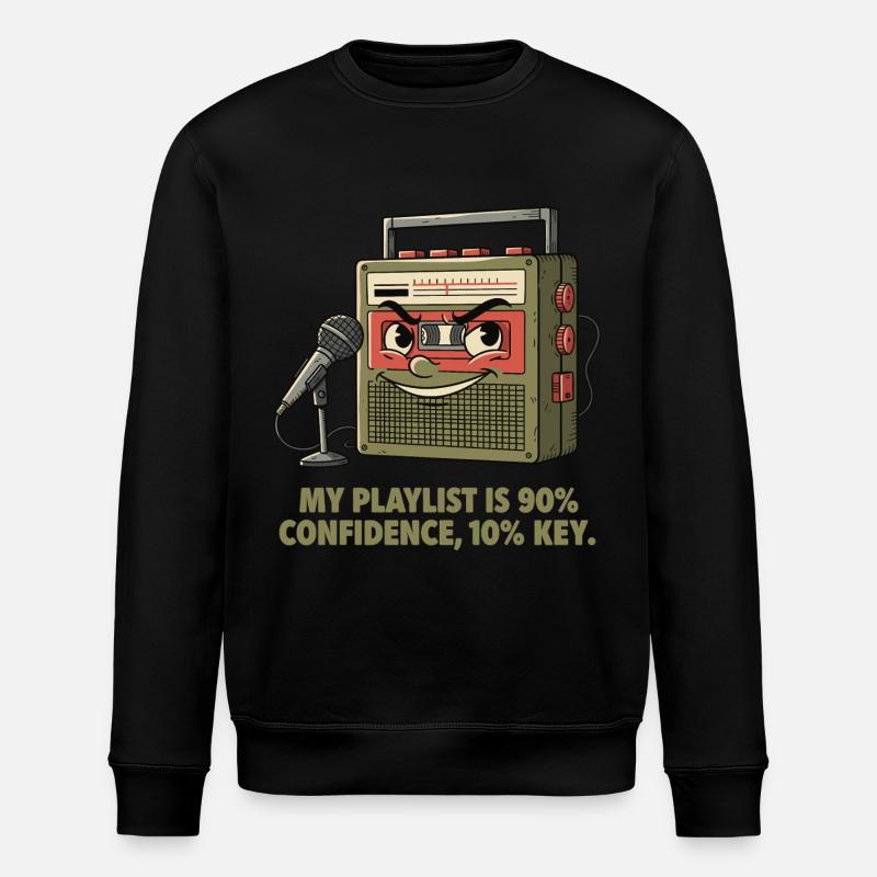 90% self-confidence, 10% tonality - Stanley/Stella ROLLER Unisex Organic Sweatshirt - black