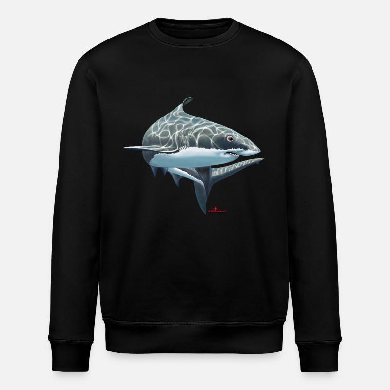 Grand requin blanc / requin - Sweat bio ROLLER Stanley/Stella Unisexe - noir