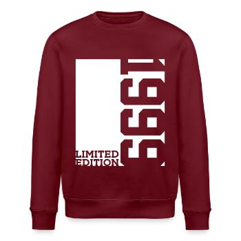 27TH BIRTHDAY LIMITED EDITION 1999 - Stanley/Stella ROLLER Unisex Organic Sweatshirt - burgundy - Front - Nik (191cm)
