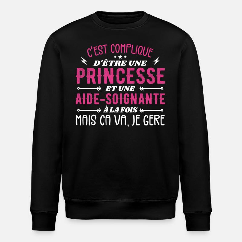 Princesse et Aide-soignante - Sweat bio ROLLER Stanley/Stella Unisexe - noir