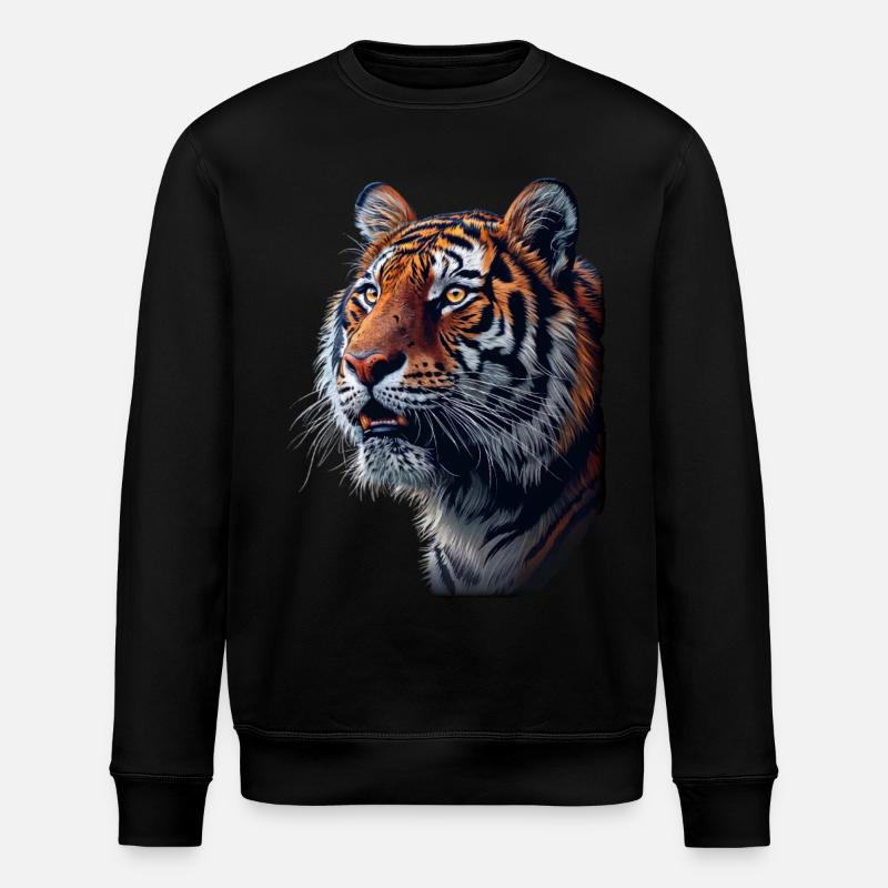 Tiger in side profile - Stanley/Stella ROLLER Unisex Organic Sweatshirt - black