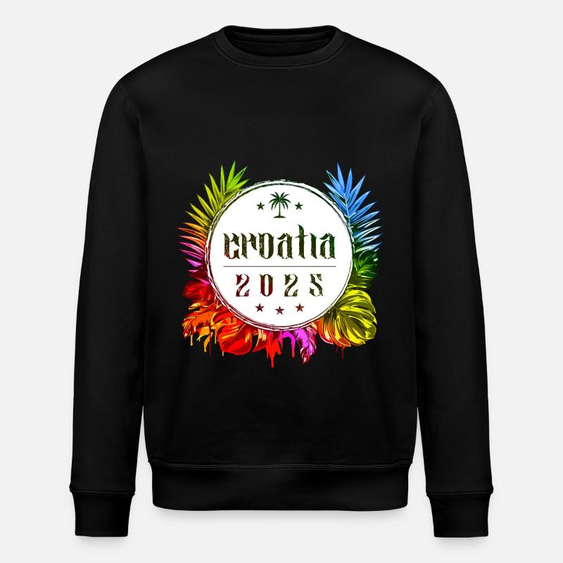Croatia 2025 Bunt - Stanley/Stella Unisex Bio-Sweatshirt ROLLER - Schwarz