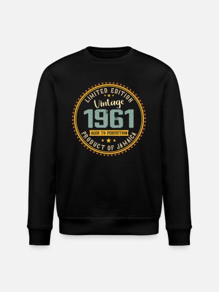 Vintage 1961 verjaardagscadeau 1961 - Stanley/Stella Uniseks bio-sweatshirt ROLLER - zwart