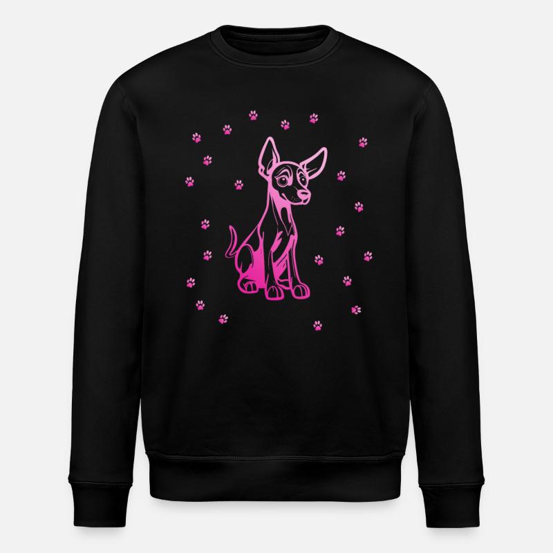 Dobermann Pinscher mit kleinen Pfoten - Stanley/Stella Unisex Bio-Sweatshirt ROLLER - Schwarz