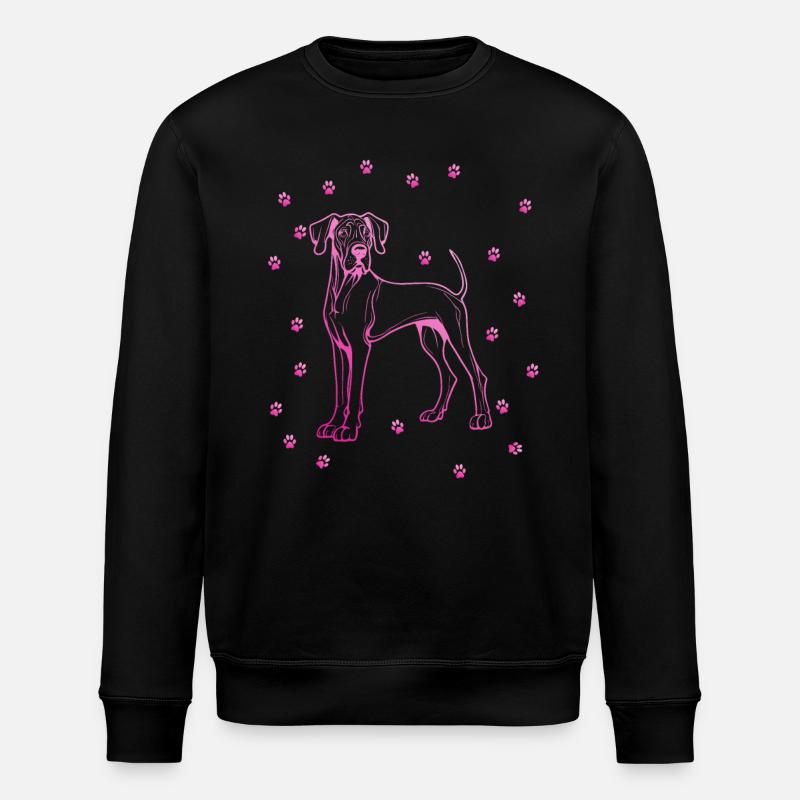 Great Dane with small paws - Stanley/Stella ROLLER Unisex Organic Sweatshirt - black