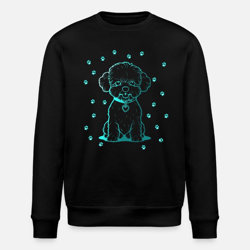 Bichon frisé avec petites pattes - Sweat bio ROLLER Stanley/Stella Unisexe - noir