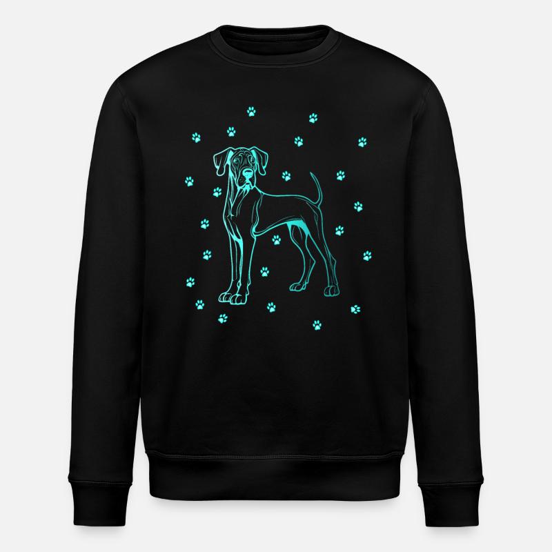 Great Dane with small paws - Stanley/Stella ROLLER Unisex Organic Sweatshirt - black