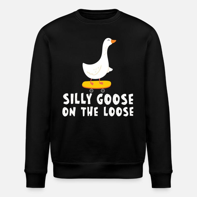 Alberne Gänse Auf Freiem Fuß - Stanley/Stella Unisex Bio-Sweatshirt ROLLER - Schwarz