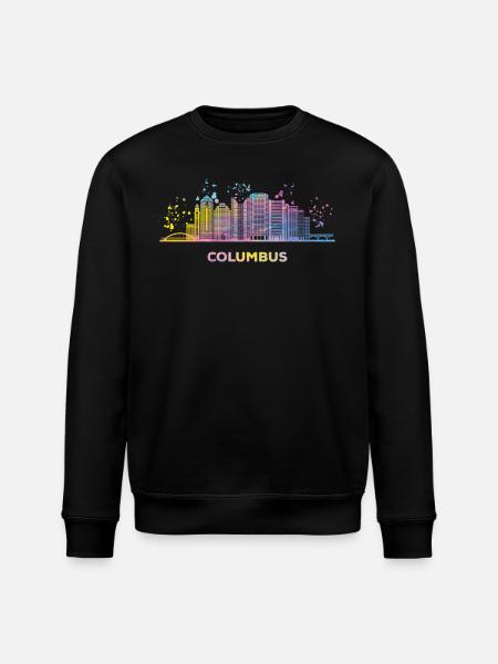 Columbusite Skyline Columbus - Stanley/Stella ROLLER Unisex Organic Sweatshirt - black