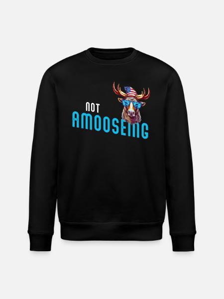 Non Amooseing Cool Moose - Stanley/Stella ROLLER Unisex Organic Sweatshirt - black
