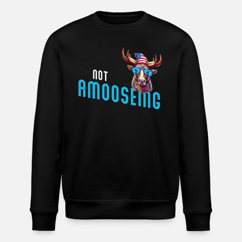 Non Amooseing Cool Moose - Stanley/Stella ROLLER Unisex Organic Sweatshirt - black