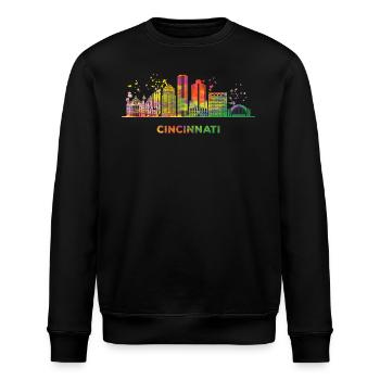 Cincinnatian Skyline Cincinnati - Stanley/Stella Unisex Bio-Sweatshirt ROLLER - Schwarz - Vorne - Nik (191cm)