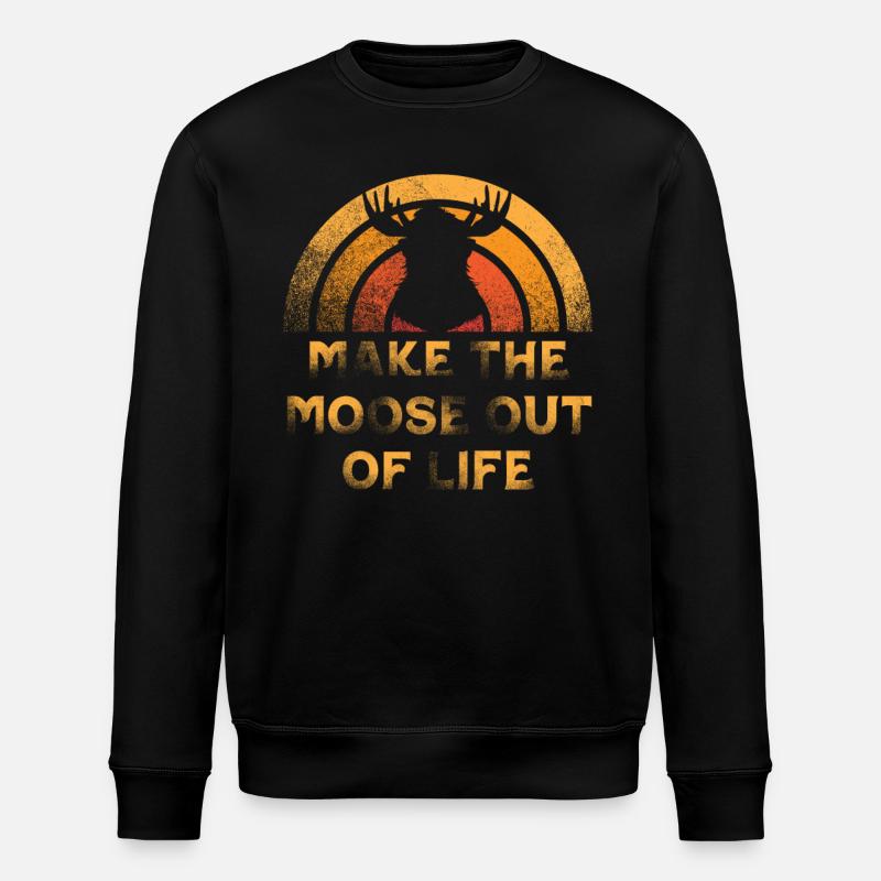 Turning Life into a Moose Cool Moose - Stanley/Stella ROLLER Unisex Organic Sweatshirt - black