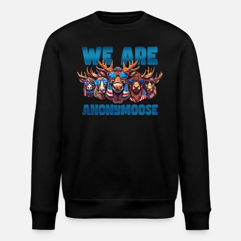 Nous sommes Anonymoose Cool Moose - Sweat bio ROLLER Stanley/Stella Unisexe - noir