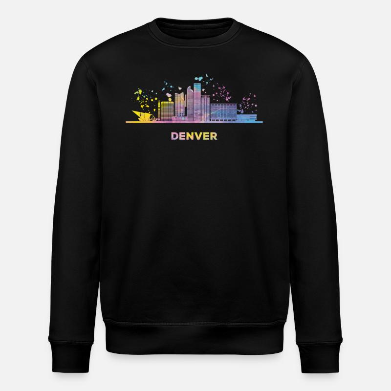 Denverites Skyline Denver - Stanley/Stella ROLLER Unisex Organic Sweatshirt - black