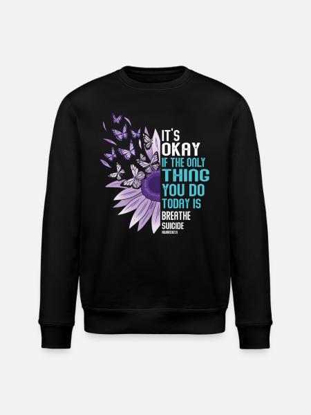 Suicide Prevention Awareness - Stanley/Stella ROLLER Unisex Organic Sweatshirt - black