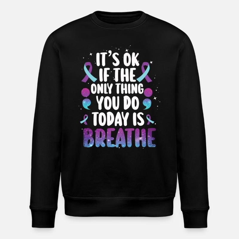 Suicide Prevention Awareness - Stanley/Stella ROLLER Unisex Organic Sweatshirt - black