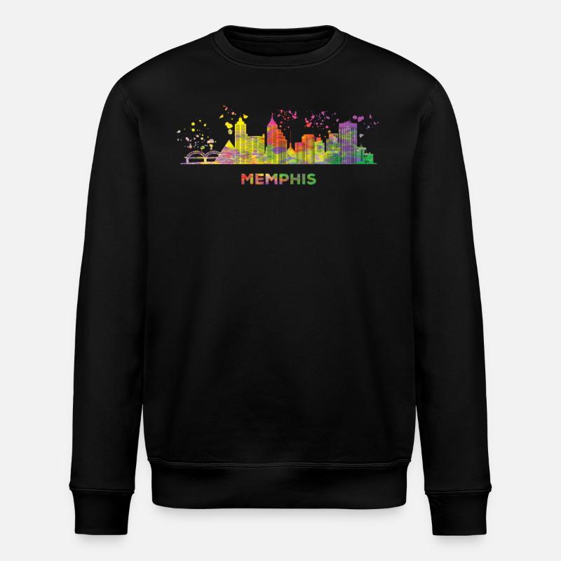 Memphean Skyline Memphis - Stanley/Stella ROLLER Unisex Organic Sweatshirt - black