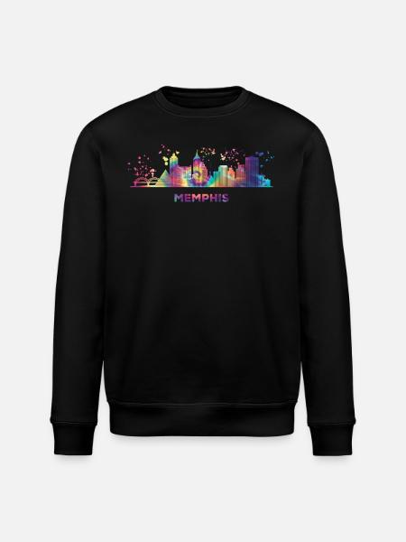 Memphean Skyline Memphis - Stanley/Stella ROLLER Unisex Organic Sweatshirt - black