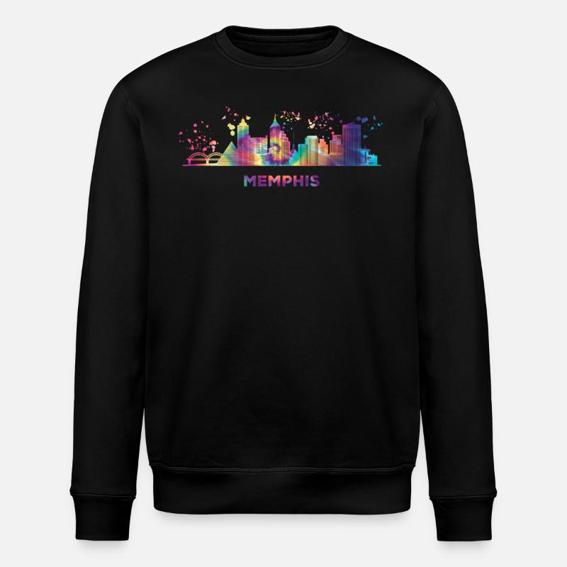 Memphean Skyline Memphis - Stanley/Stella ROLLER Unisex Organic Sweatshirt - black
