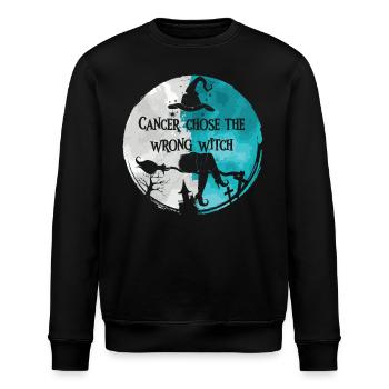 Krebshexe Teal White Gebärmutterhalskrebs - Stanley/Stella Unisex Bio-Sweatshirt ROLLER - Schwarz - Vorne - Nik (191cm)