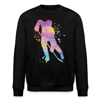Eishockeyspieler Jungen Eishockey - Stanley/Stella Unisex Bio-Sweatshirt ROLLER - Schwarz - Vorne - Nik (191cm)