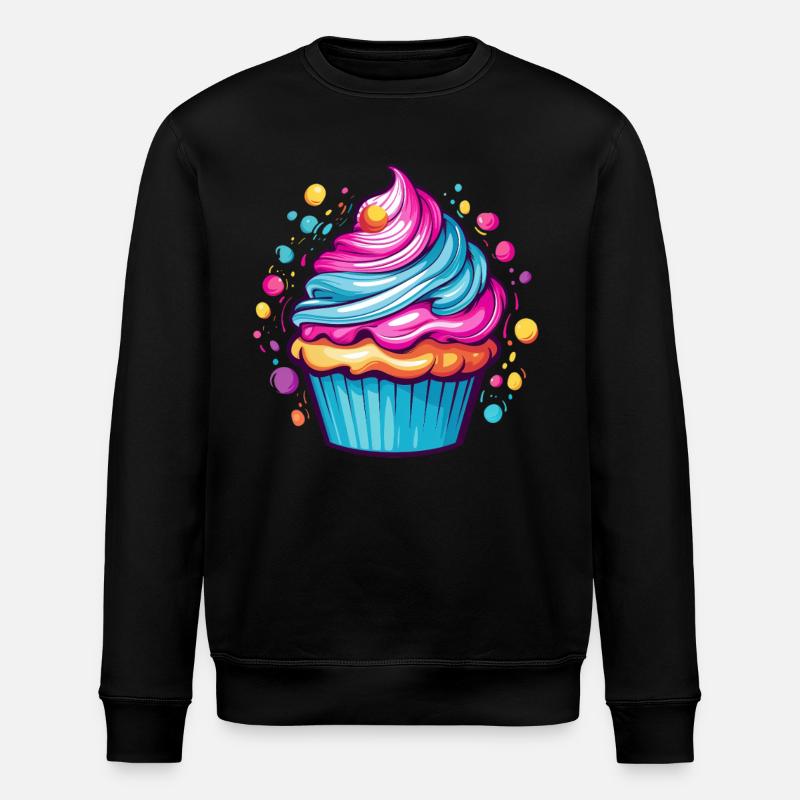 Bunter Cupcake - Stanley/Stella Unisex Bio-Sweatshirt ROLLER - Schwarz