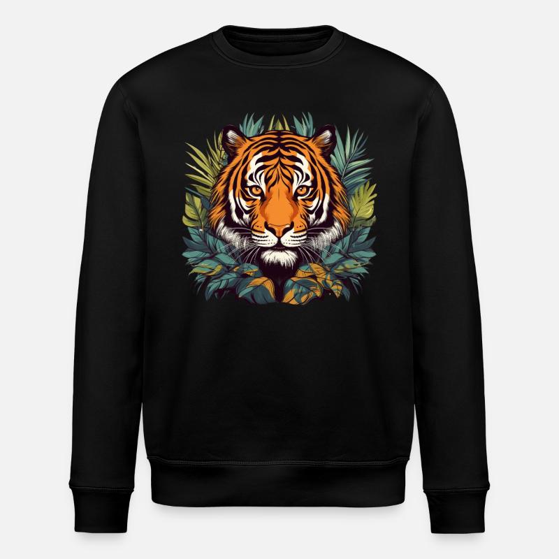 Tigre dans la jungle - Sweat bio ROLLER Stanley/Stella Unisexe - noir
